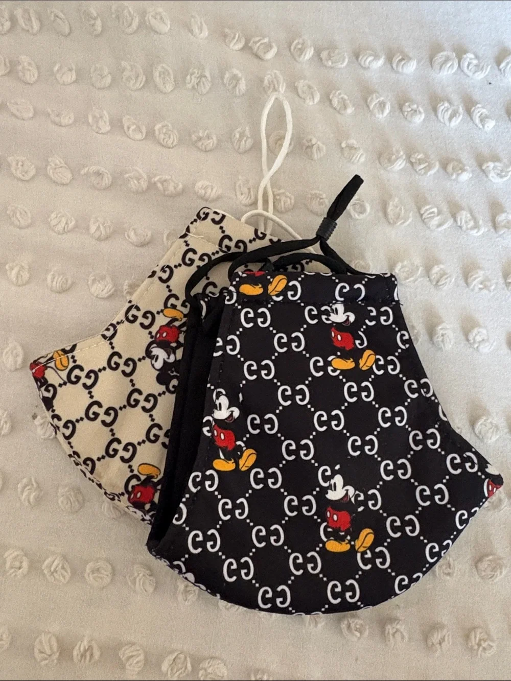 Mickey Print Face Mask - Black or Cream